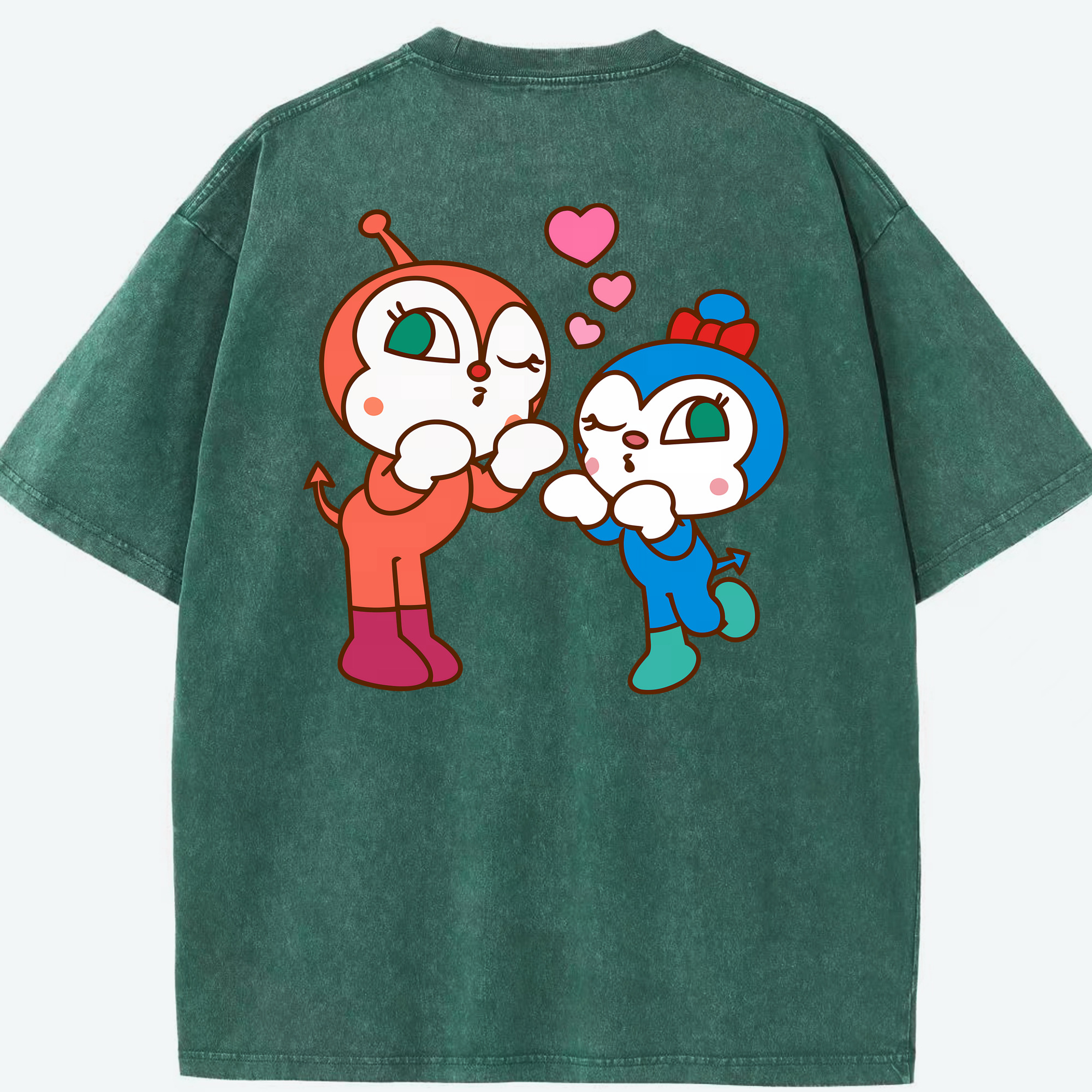 （画像用） アンパンマン Anpanman 綿100% ヴィンテージ風 半袖Tシャツ（背面プリント）